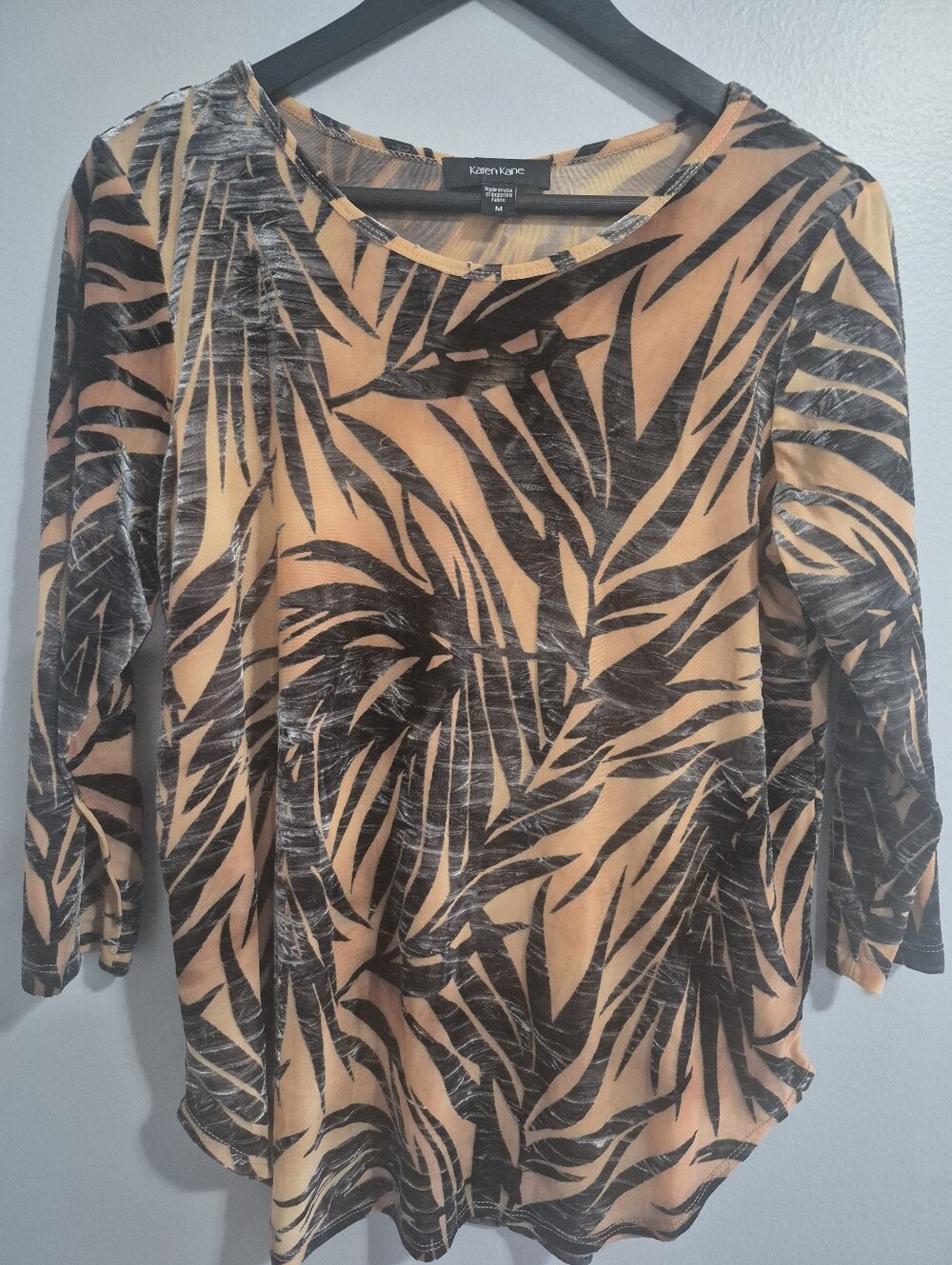 Karen Kane Women's Velvet Burnout Shirttail Top